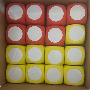 Dry Erase Cube Boards Set of 16 cubes variety Red & Yellow Foam Dice